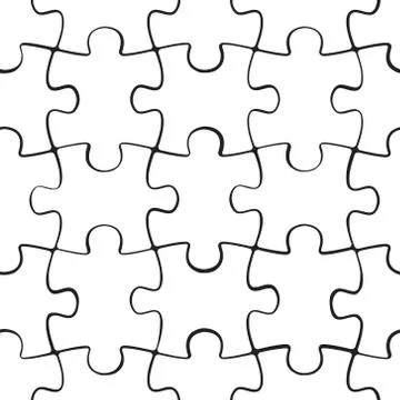 Puzzle jigsaw seamless pattern Stock Illustration