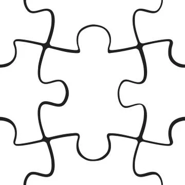 Puzzle jigsaw seamless pattern Illustrazione stock