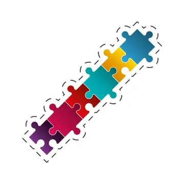Puzzle jigsaw solution image イラスト素材