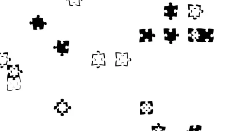 Puzzle jigsaw transition animation Stock Footage 341294288