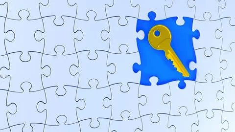 Puzzle key concept Stock Illustration