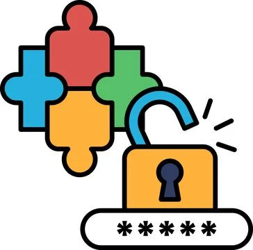 A puzzle with a keyhole in the middle Stock-Illustration