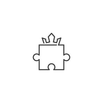 Puzzle king crown. Vector logo icon template Stock Illustration