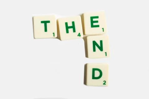 Puzzle letters  with the end Stock Photos