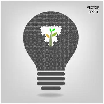Puzzle Light bul Stock Illustration