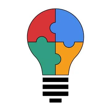 Puzzle Light Bulb Concept Vector Illustration Stock Illustration