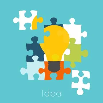 Puzzle light bulb icon. Stock Illustration