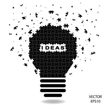 Puzzle Light bulb Stock Illustration