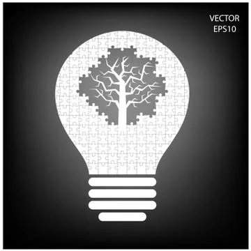 Puzzle Light bulb Stock Illustration