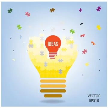 Puzzle Light bulb Stock Illustration