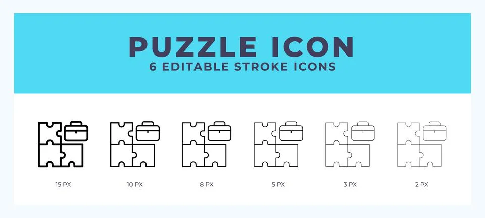 Puzzle line icon with different stroke. Vector illustration. Stock Illustration