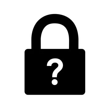 Puzzle - lock, locker and padlock is secured by unknown key, keyword, cypher, Stock Illustration