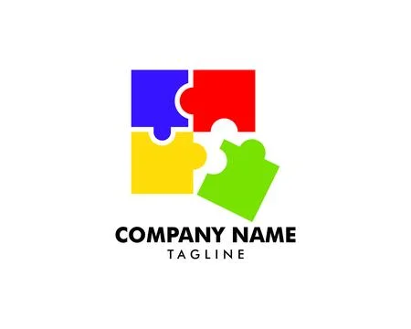 Puzzle logo icon vector template Stock Illustration
