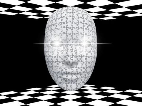 Puzzle mask Stock Illustration