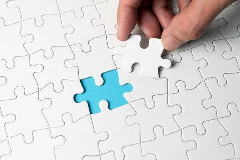 Puzzle with missing piece Stock Photos