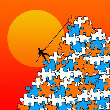 Puzzle mountain Stock Illustration