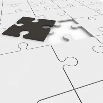 Puzzle with one fallen black Puzzles Stock Illustration