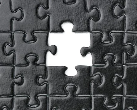 Puzzle with one piece missing Stock Photos