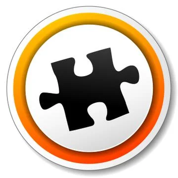 Puzzle orange icon Stock Illustration