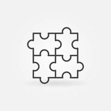Puzzle outline vector concept minimal icon Stock Illustration