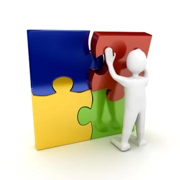 Puzzle over white background Stock Illustration