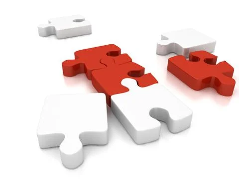 Puzzle over white background Stock Illustration