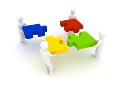 Puzzle over white background Stock Illustration