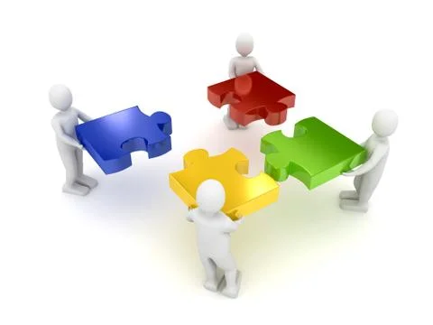 Puzzle over white background Stock Illustration