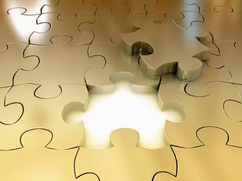 Puzzle over white Stock Illustration