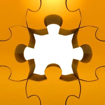 Puzzle over white Stock Illustration