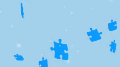 Puzzle part falling forming images - AE Version 5 After Effects stock