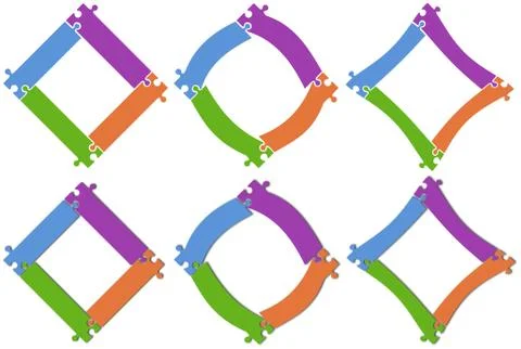 Puzzle pastel colored squares variations Stock Illustration