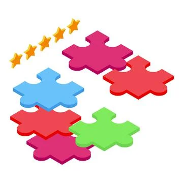 Puzzle performance management icon isometric vector. Office data イラスト素材