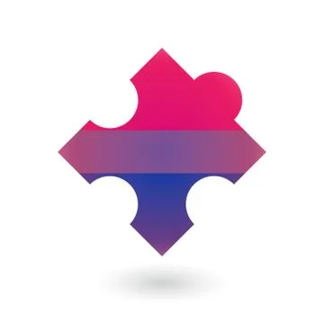 Puzzle piece with a bisexual pride flag 스톡 일러스트