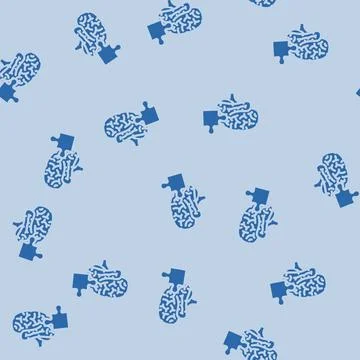 Puzzle piece brainstorm glyph vector seamless pattern イラスト素材