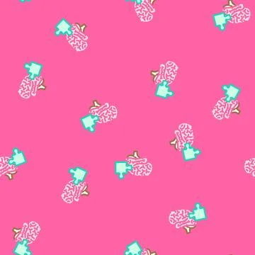 Puzzle piece brainstorm vector seamless pattern Illustrazione stock