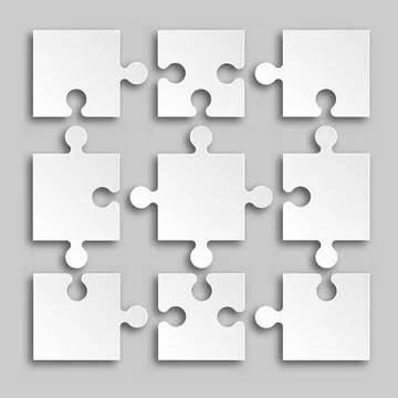 Puzzle piece business presentation. Vector Stock Illustration