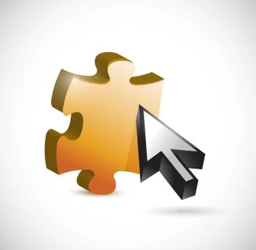 Puzzle piece cursor illustration design Illustrazione stock