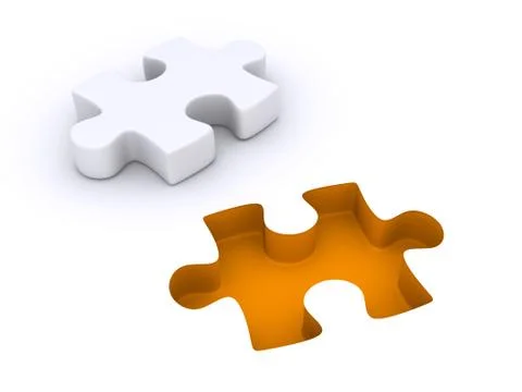 Puzzle piece detached from the ground Stock Illustration