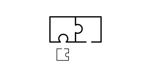 A puzzle piece featuring four distinct colors. Stock Footage 334037670