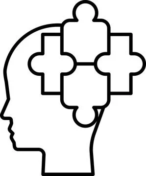 Puzzle piece head with a background 스톡 일러스트