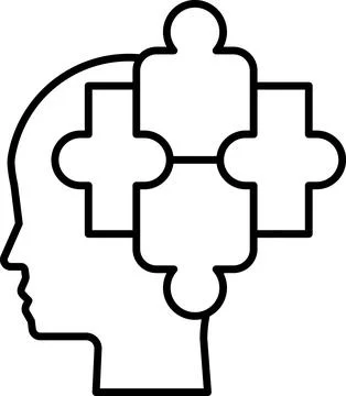 Puzzle piece head with a background Stock Illustration