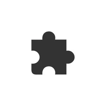 Puzzle piece icon flat Stock Illustration