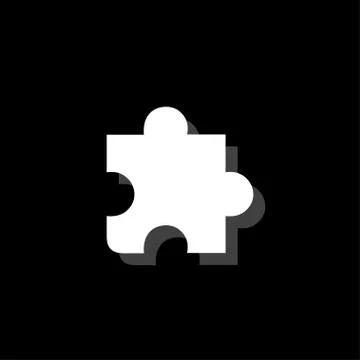 Puzzle piece icon flat Stock Illustration