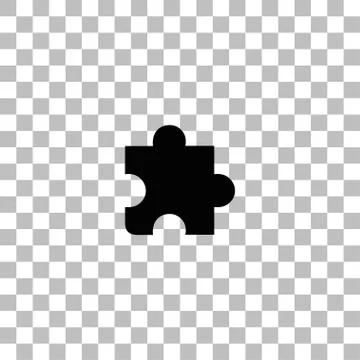 Puzzle piece icon flat Stock Illustration