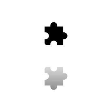 Puzzle piece icon flat Stock Illustration