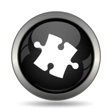 Puzzle piece icon. Internet button on white background. . Stock Illustration