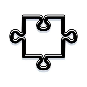 Puzzle piece icon representing problem solving concept with shadow Illustrazione stock