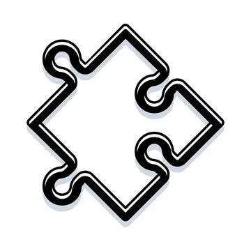 Puzzle piece icon representing problem solving and connection Illustrazione stock