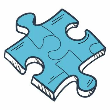 Puzzle Piece Icon - Single Element Vector on White Background Stock Illustration